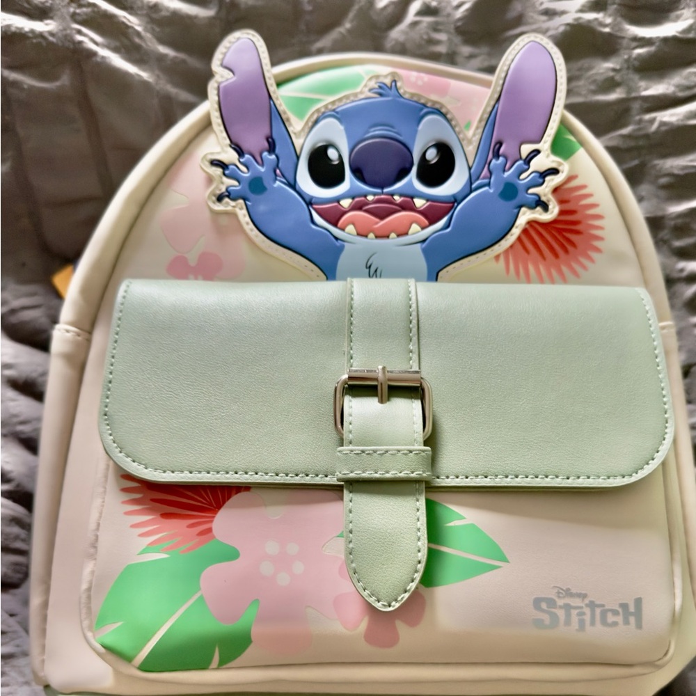 Disney Stitch Backpack with Light Green Accent